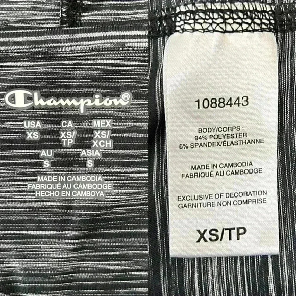 Champion Active Pullover Workout Top Athletic Gym Hoodie Black Grey  SpaceDye XS - Picture 13 of 16